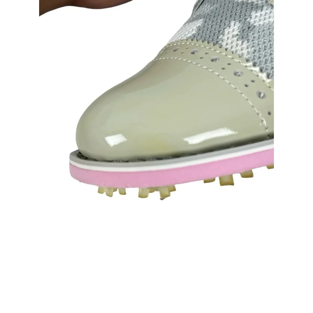 G/FORE Ghost Cap Toe Gallivanter Golf Shoes Gray Pink Oxford Camo Womens US 7.5